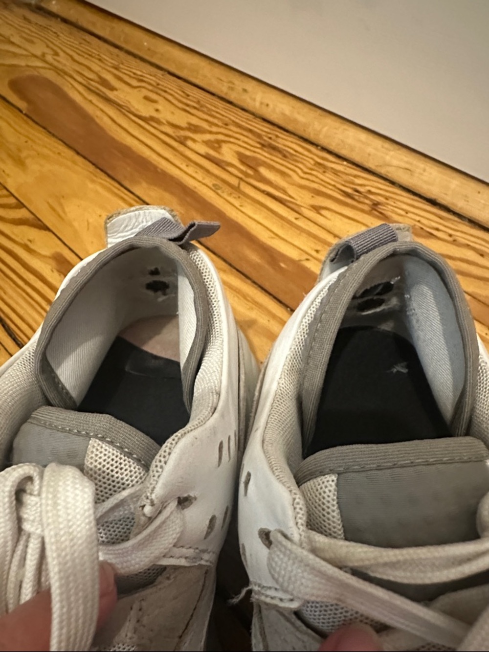 Acne white and light gray leather sneakers - Picture 3 of 7